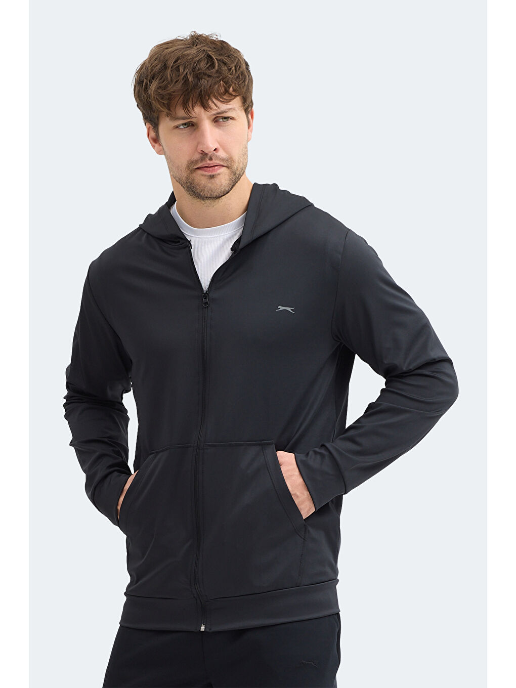 KELENOR Erkek Kapüşonlu Cepli Siyah Sweatshırt-5