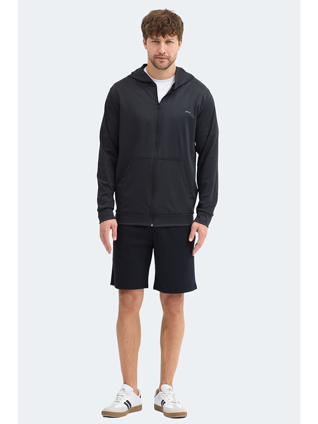 KELENOR Erkek Kapüşonlu Cepli Siyah Sweatshırt-6