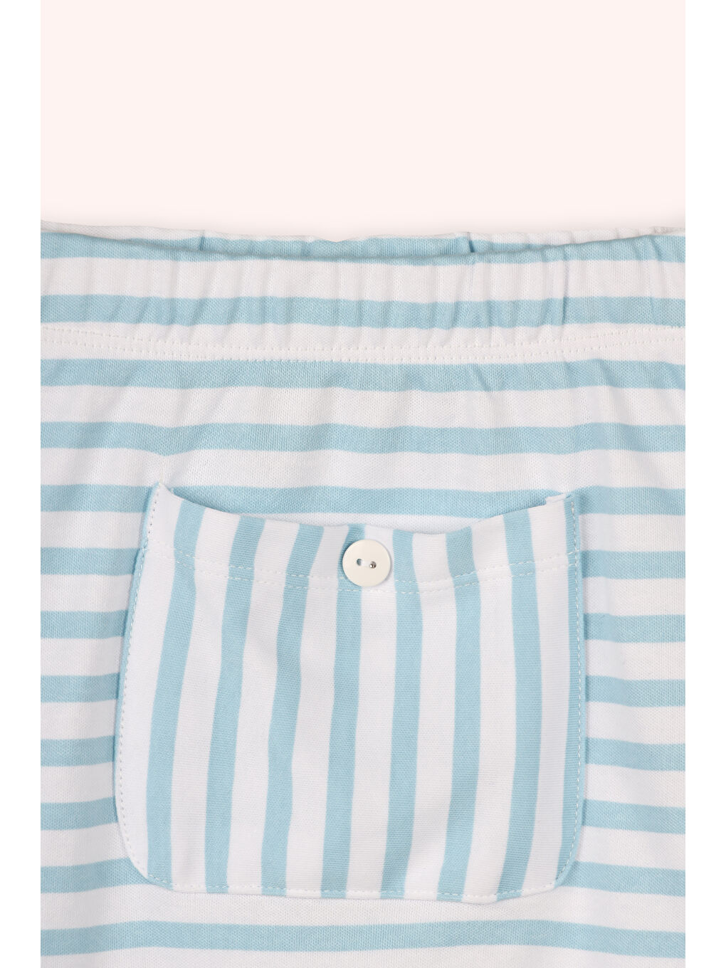 Yenidoğan Çizgi Desenli Cep Detaylı Mavi Şort-1