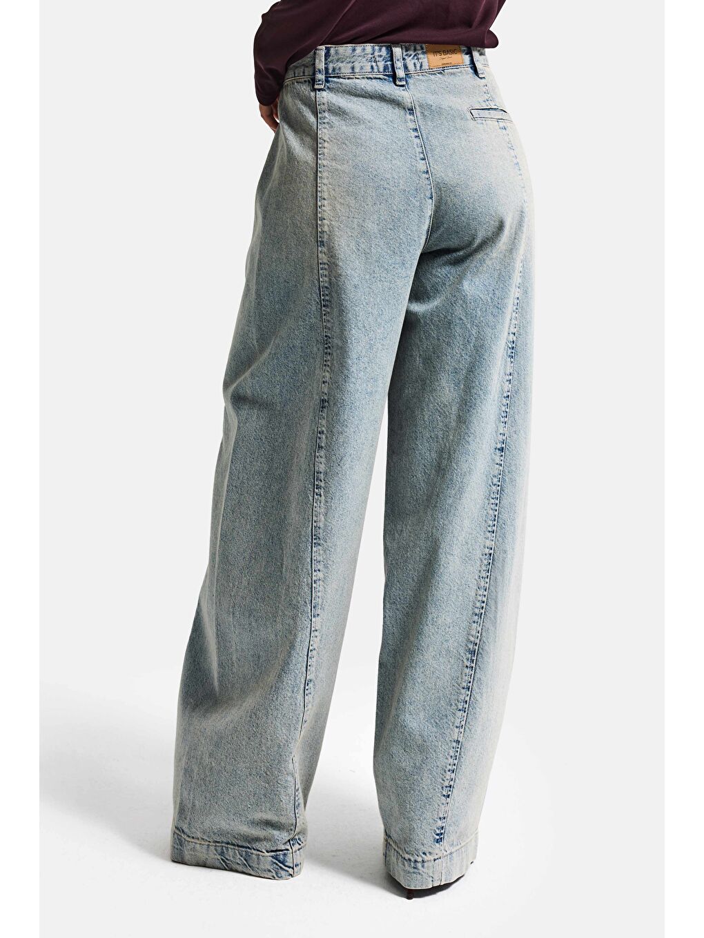 Mavi Kadın T.Kot Rengi 4s6-65 Süper Palazzo Fit Yandan Cepli Denim Jean-6