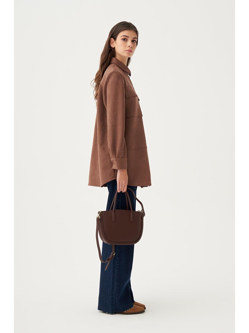 Kahverengi Kahve-Kapak Cepli Uzun Scuba Gömlek-2