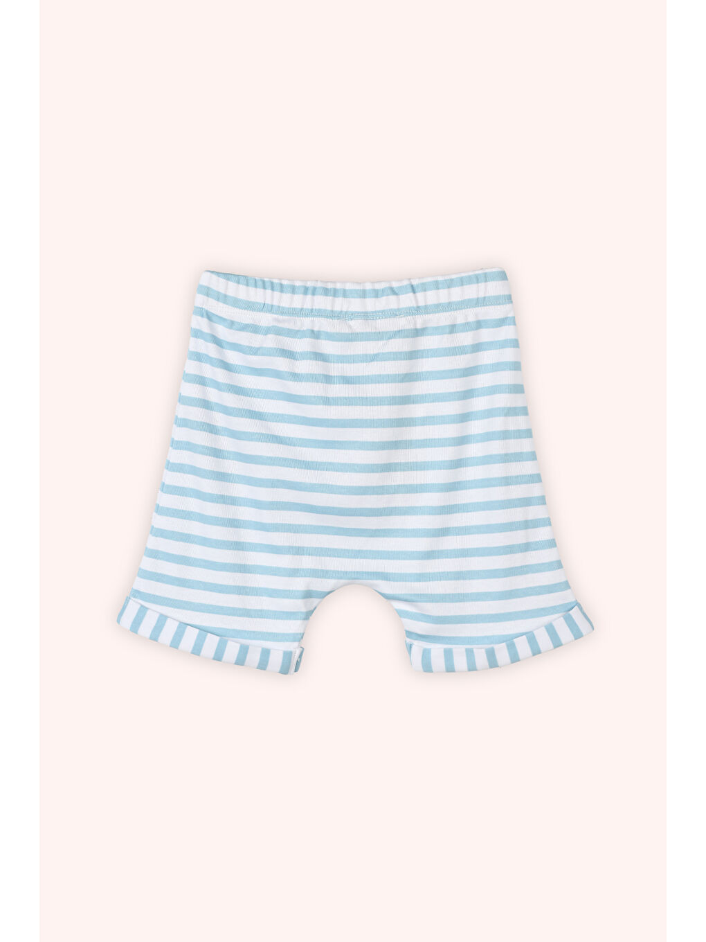 Yenidoğan Çizgi Desenli Cep Detaylı Mavi Şort-2