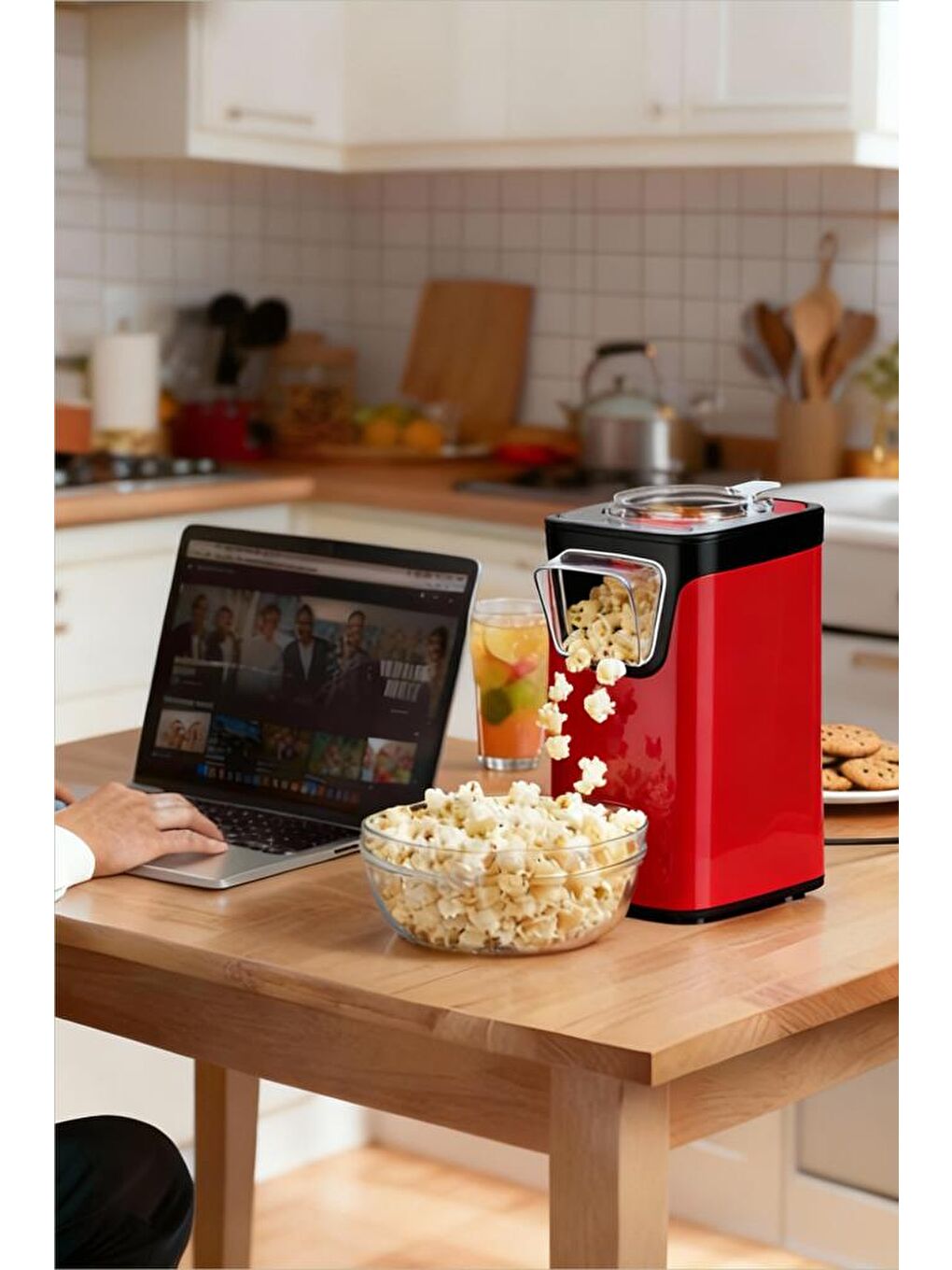 KPM-7412 KIRMIZI Patlamış Mısır Makinesi | Sıcak Hava Teknolojisi | Yağsız & Sağlıklı Atıştırma-4