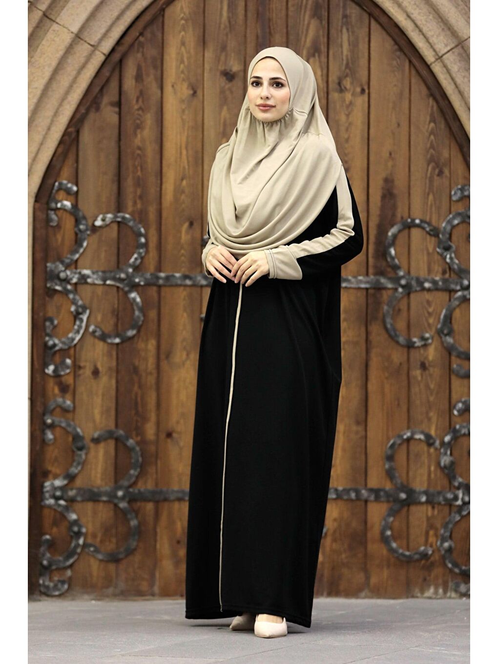 Çantalı Pratik Elbise N2308 Siyah-1