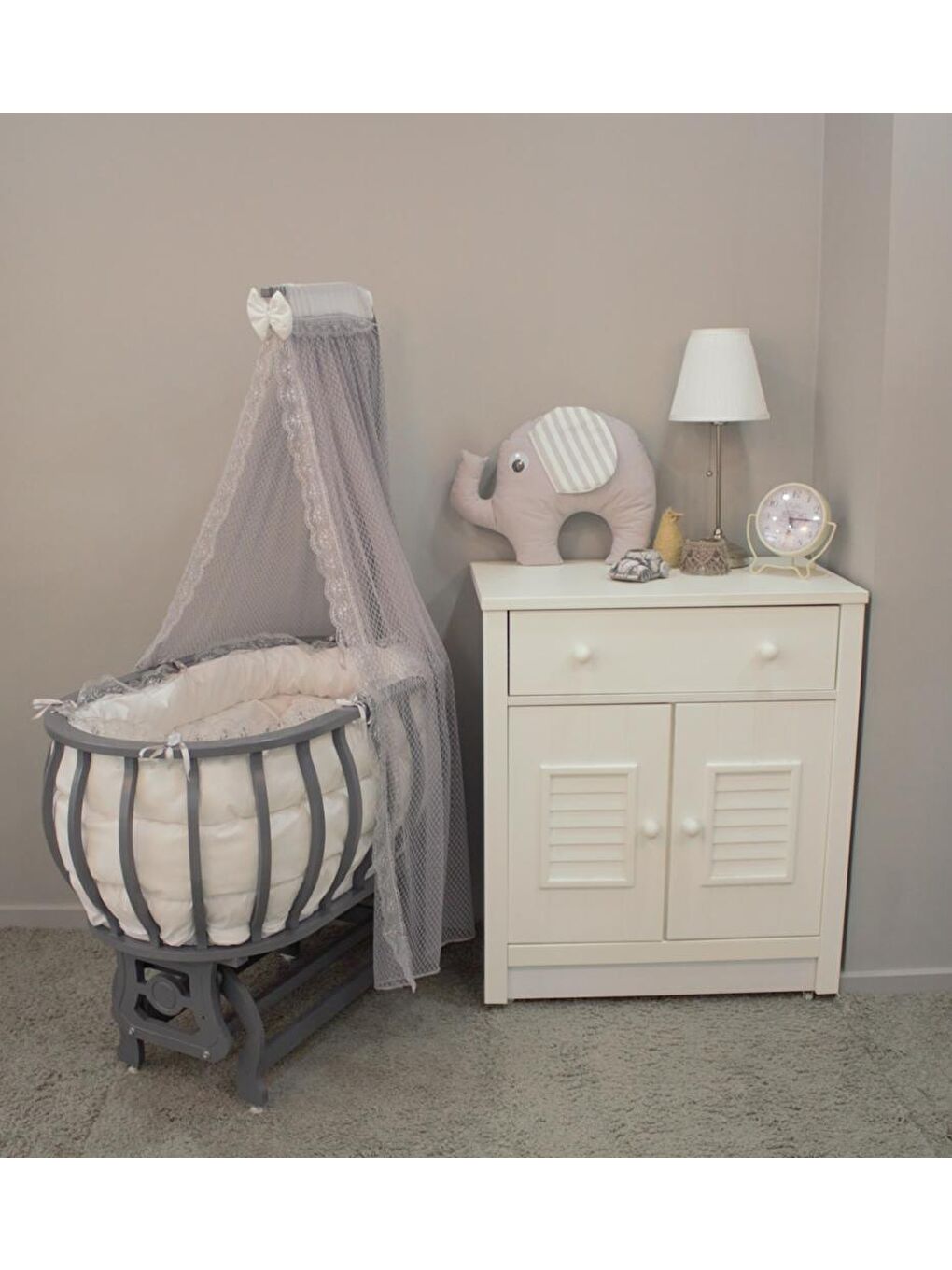 Sepet Beşik Ahşap Beşik Uyku Setli Doğal Ahşap Beşik bambu00