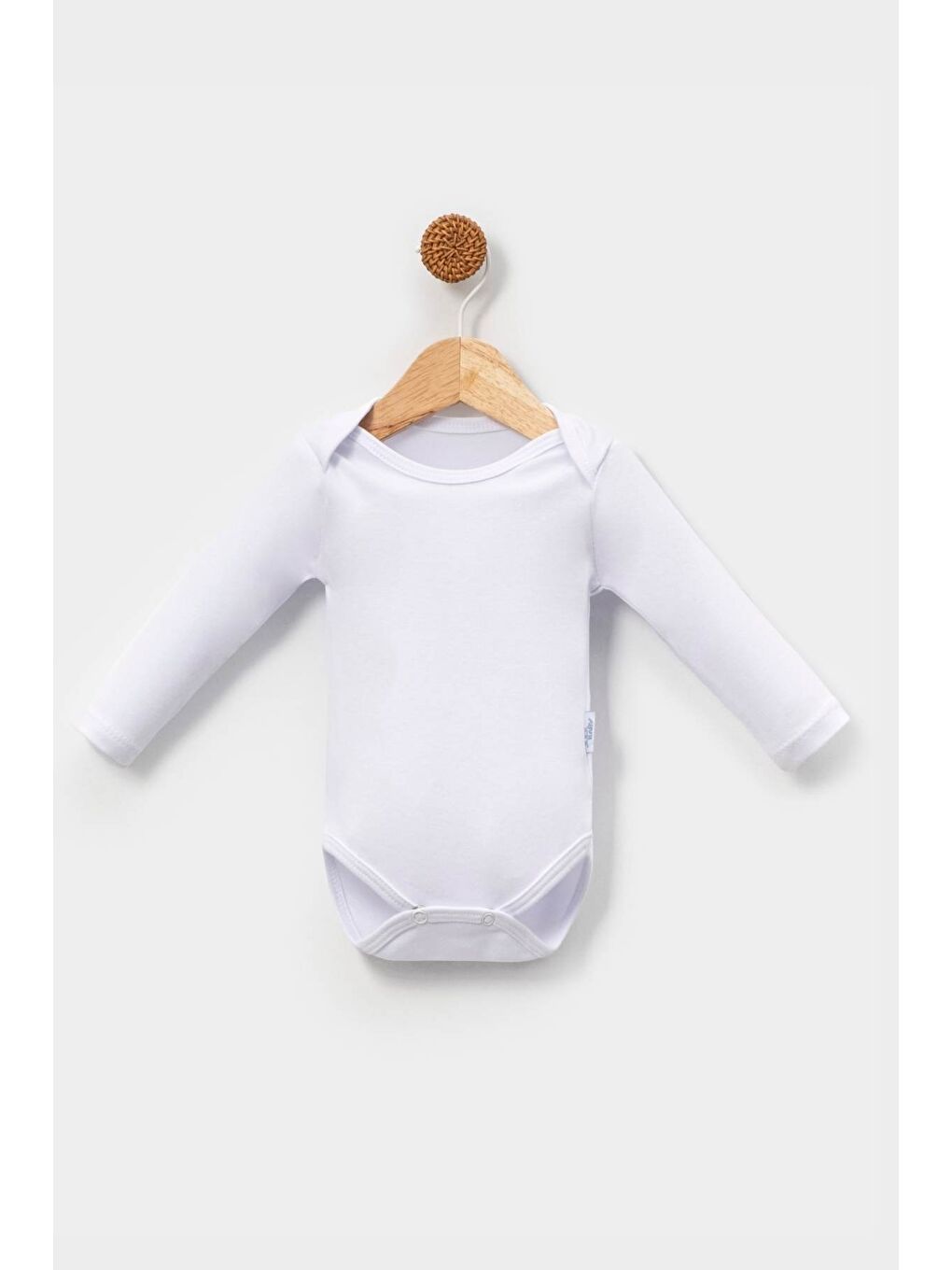 Beyaz 5'li Zıbın Uzun Kollu %100 Pamuk Çıtçıtlı Bebek Body-1
