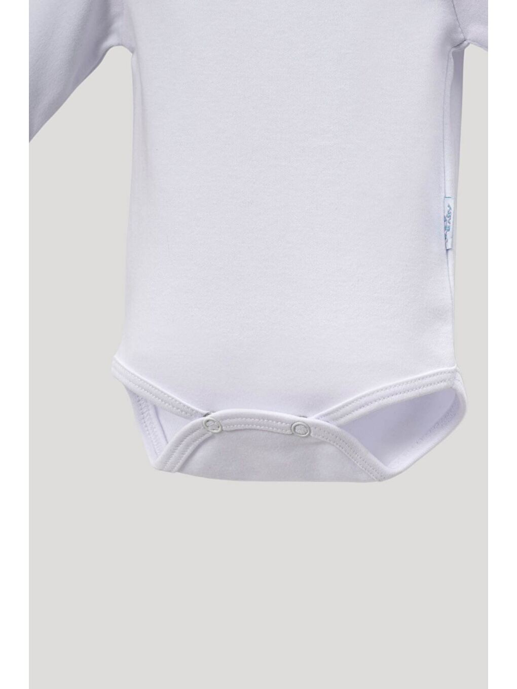Beyaz 5'li Zıbın Uzun Kollu %100 Pamuk Çıtçıtlı Bebek Body-3