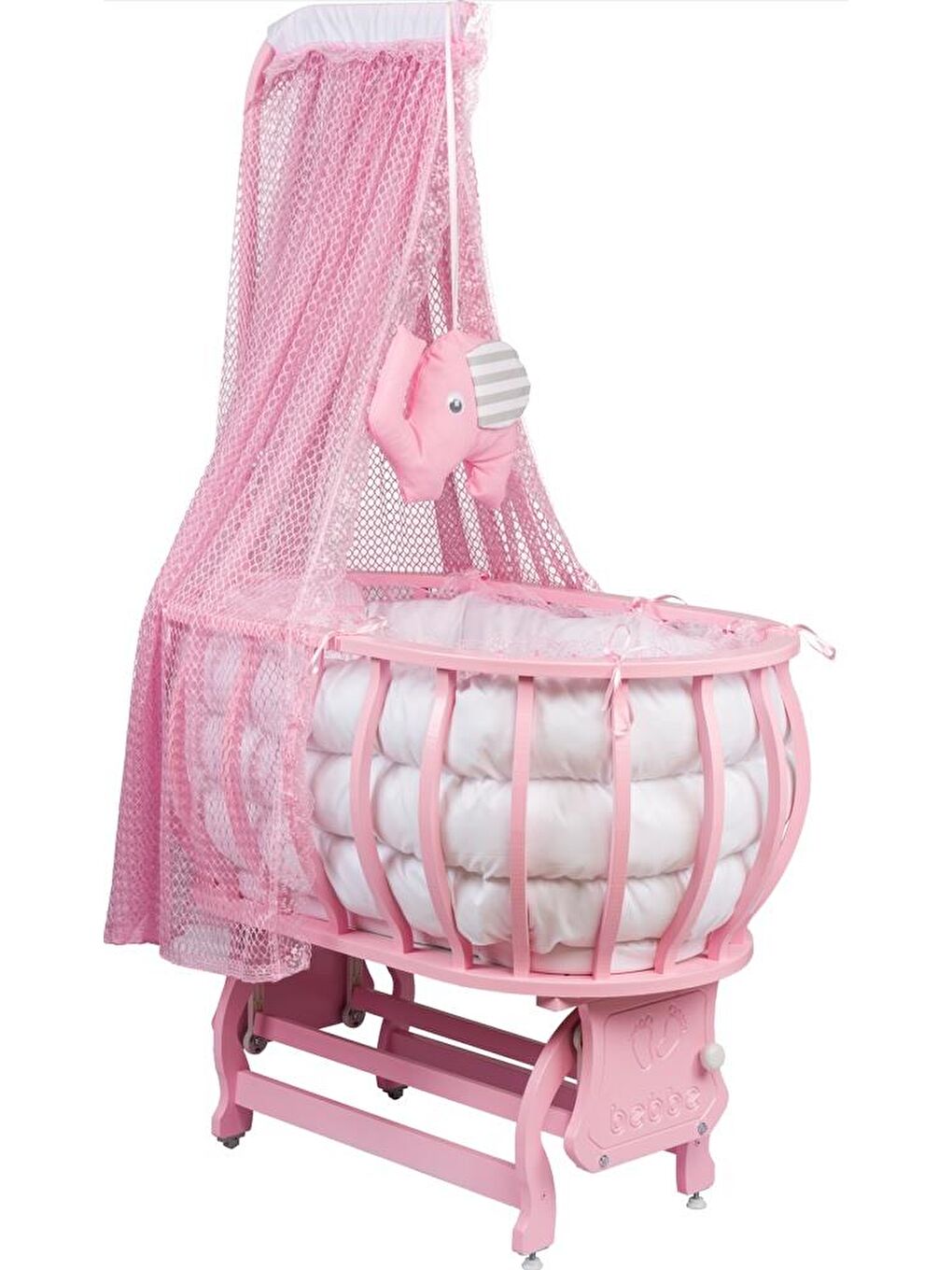 Sepet Beşik Ahşap Beşik Uyku Setli Doğal Ahşap Beşik bambu00-2