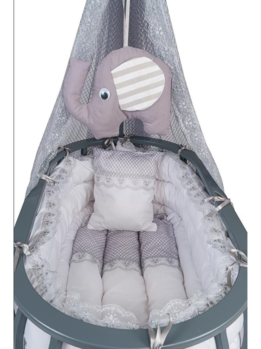 Sepet Beşik Ahşap Beşik Uyku Setli Doğal Ahşap Beşik bambu00-1