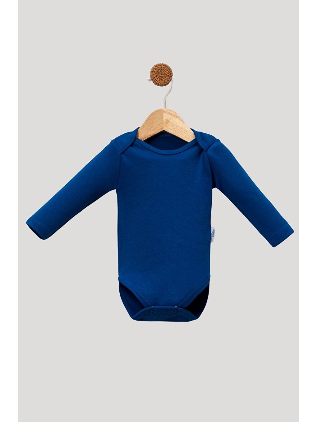 Saks Mavi 5'li Zıbın Uzun Kollu %100 Pamuk Çıtçıtlı Bebek Body-1
