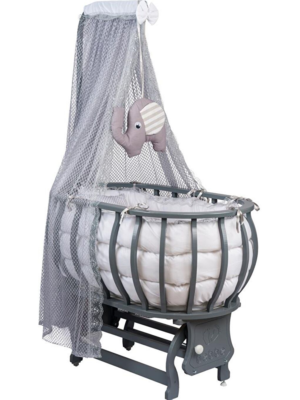 Sepet Beşik Ahşap Beşik Uyku Setli Doğal Ahşap Beşik bambu00-2