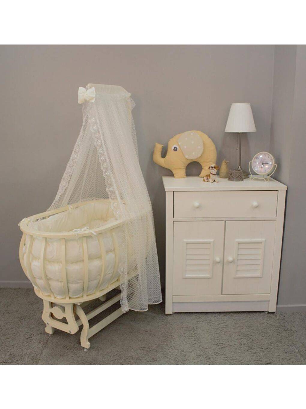 Sepet Beşik Ahşap Beşik Uyku Setli Doğal Ahşap Beşik bambu00