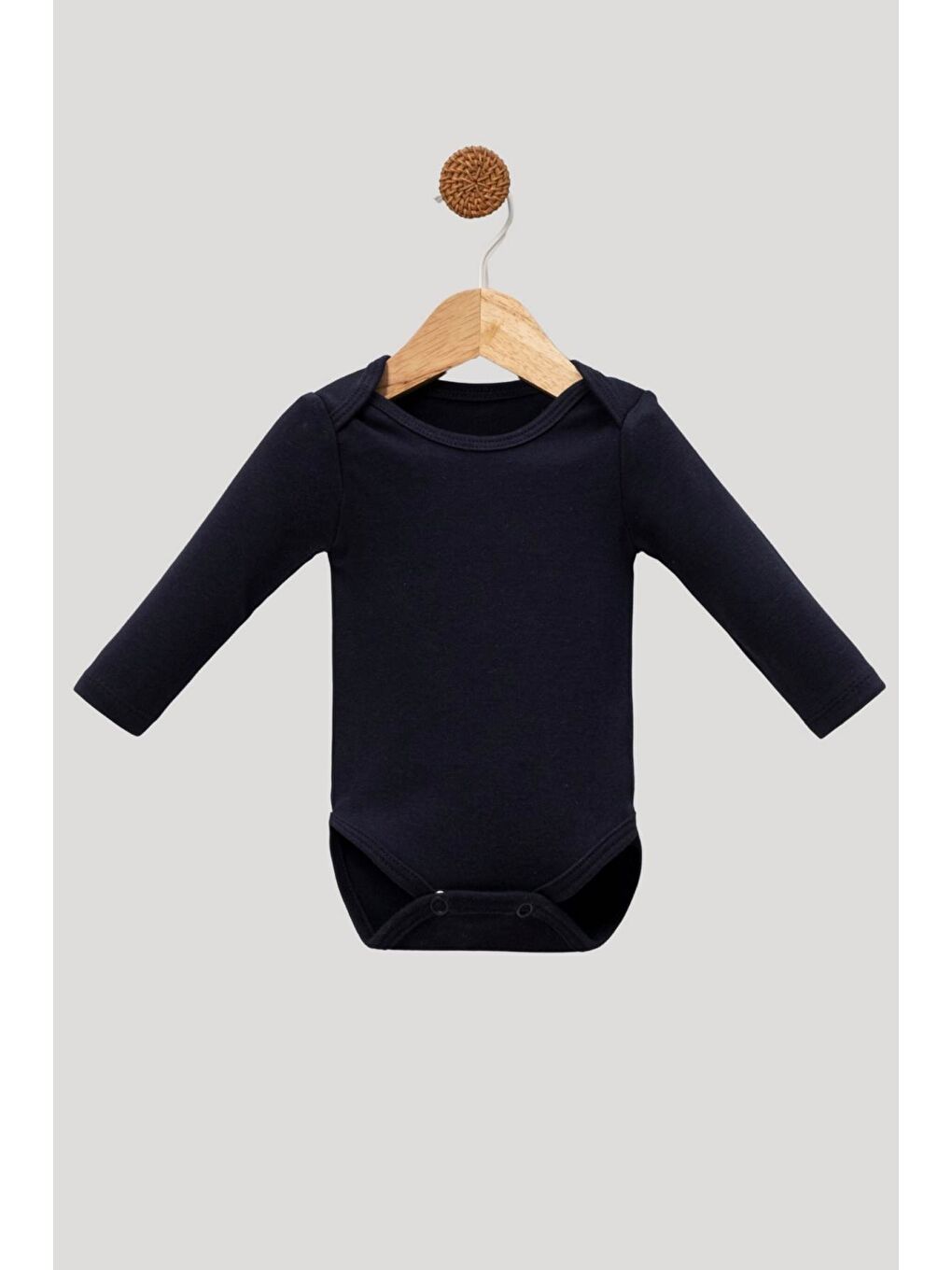 Lacivert 5'li Zıbın Uzun Kollu %100 Pamuk Çıtçıtlı Bebek Body-1