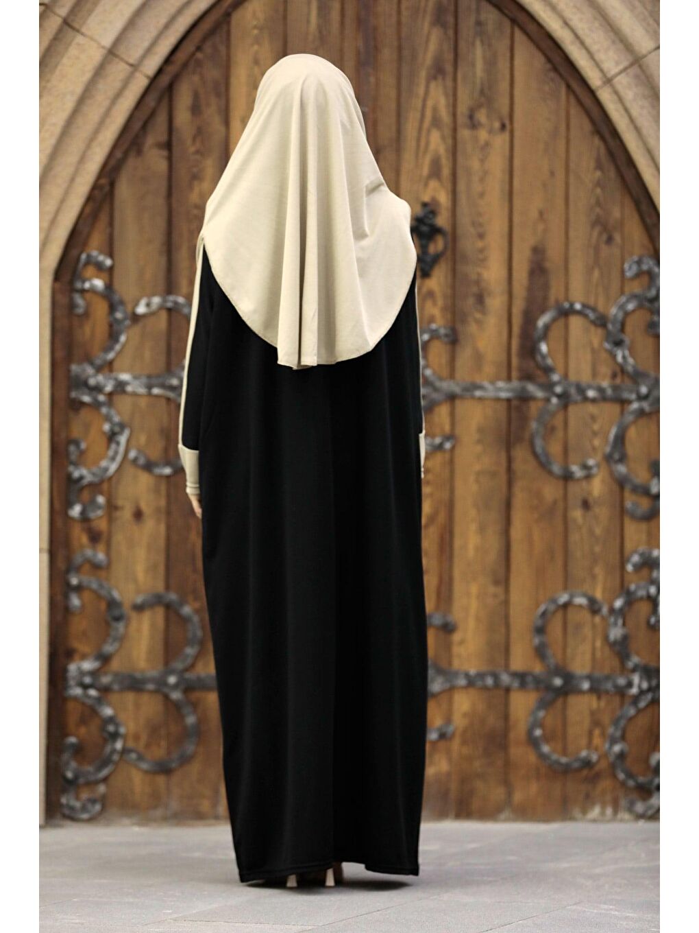 Çantalı Pratik Elbise N2308 Siyah-3