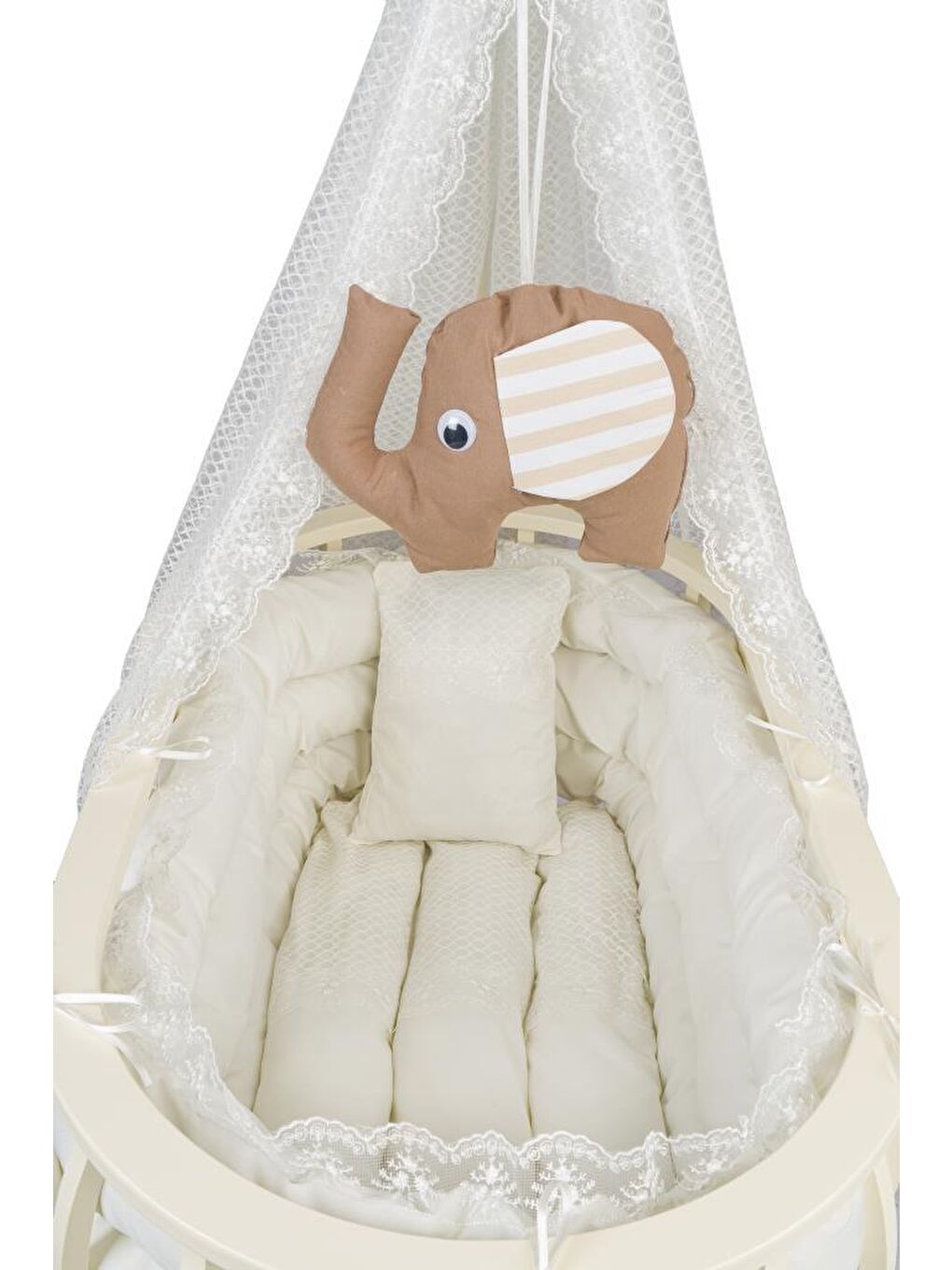 Sepet Beşik Ahşap Beşik Uyku Setli Doğal Ahşap Beşik bambu00-1