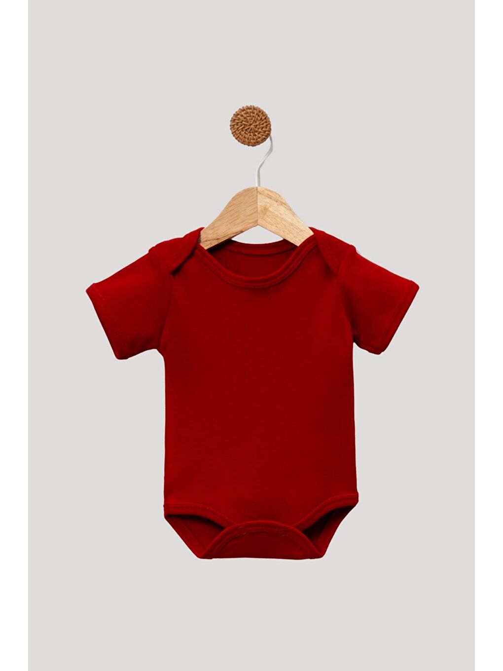 Kırmızı 5'li Zıbın Kısa Kollu %100 Pamuk Çıtçıtlı Bebek Body-2