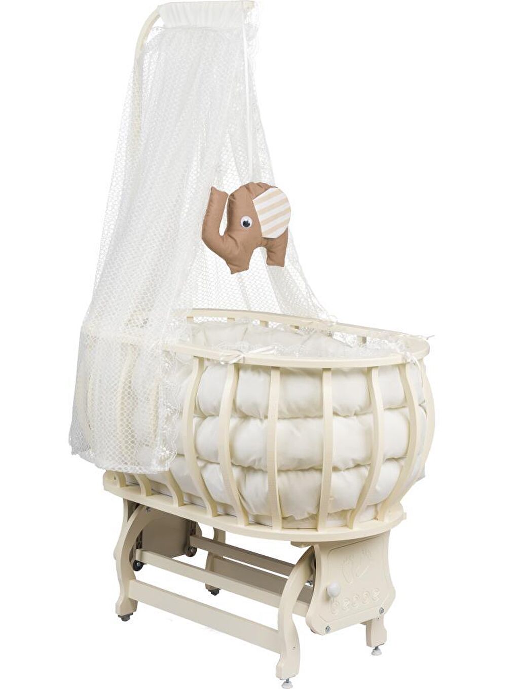 Sepet Beşik Ahşap Beşik Uyku Setli Doğal Ahşap Beşik bambu00-2