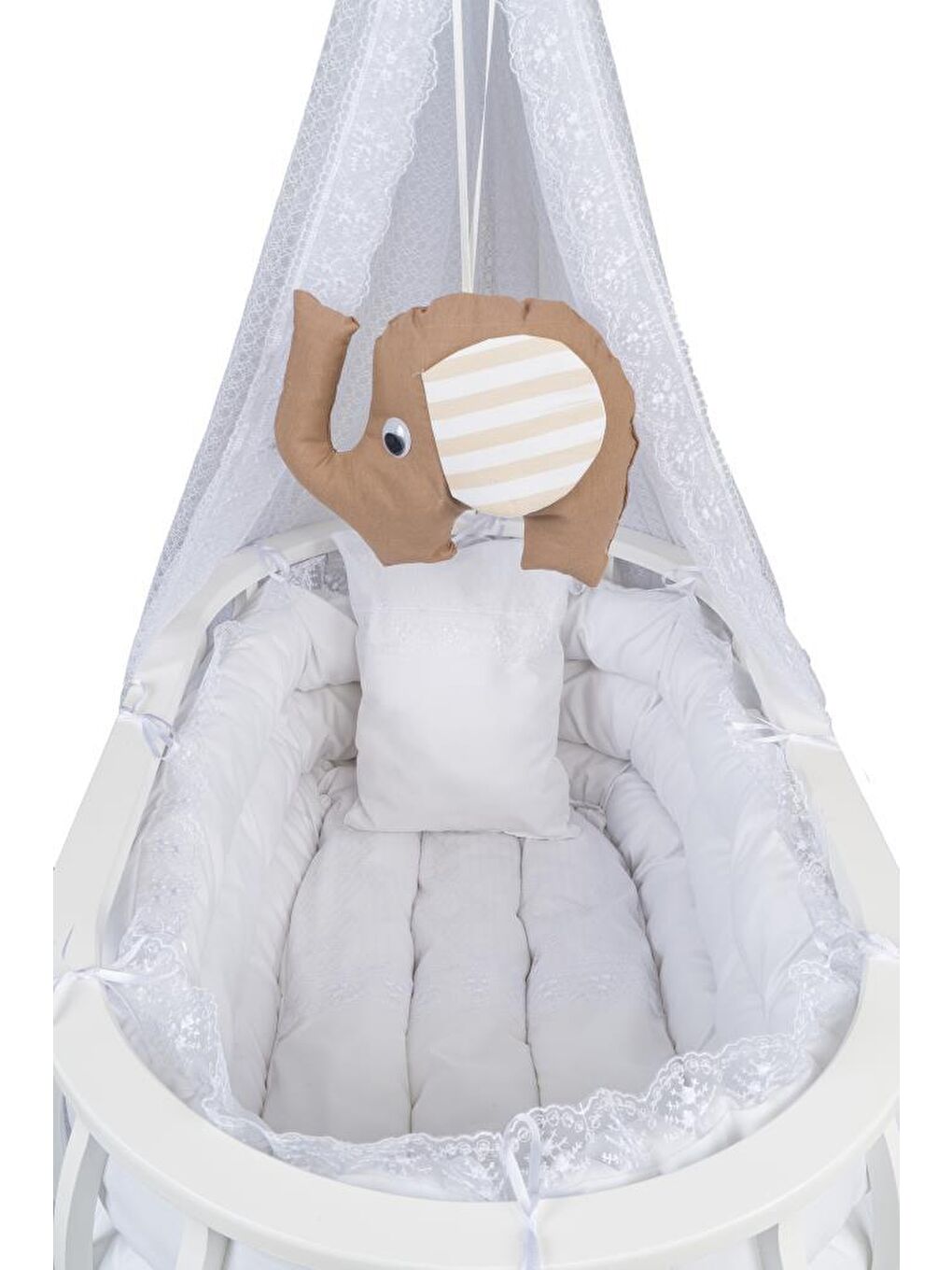 Sepet Beşik Ahşap Beşik Uyku Setli Doğal Ahşap Beşik bambu00-1