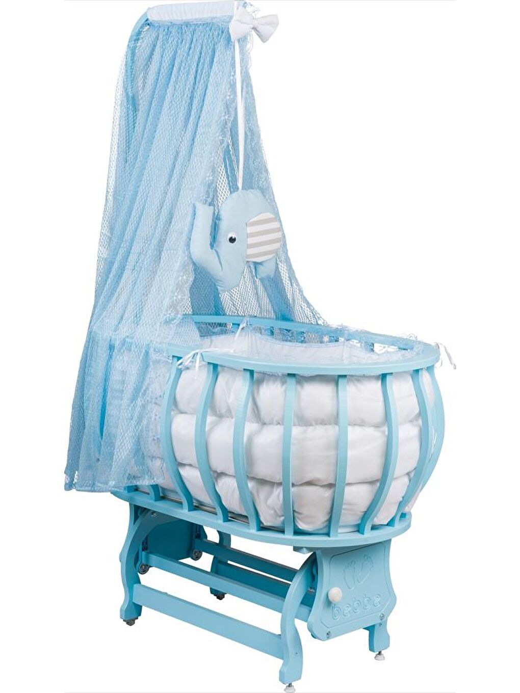 Sepet Beşik Ahşap Beşik Uyku Setli Doğal Ahşap Beşik bambu00-2