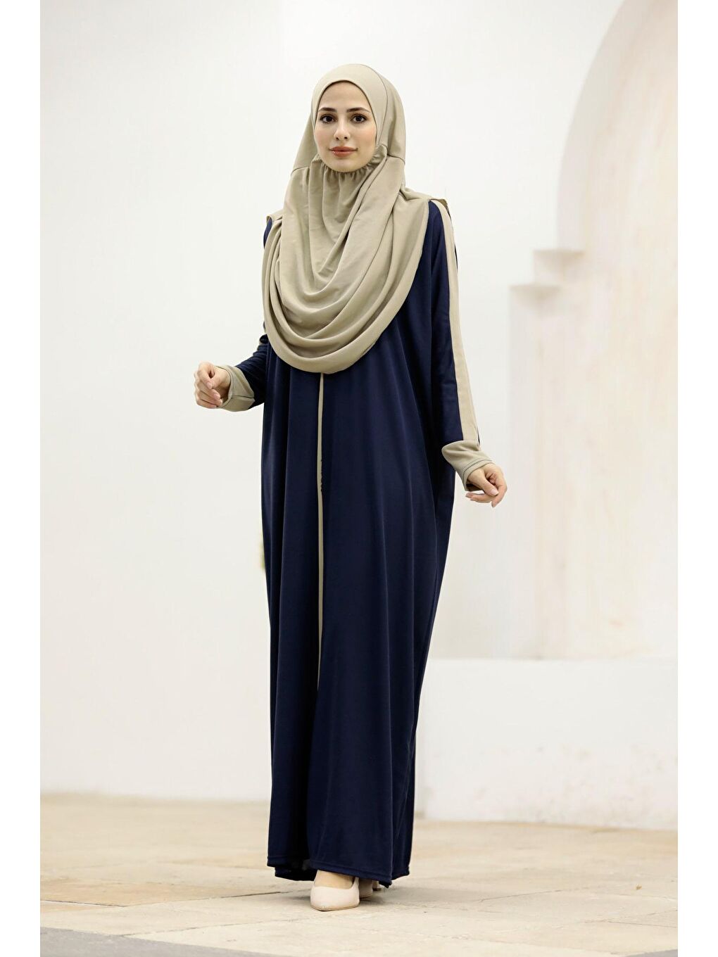 Çantalı Pratik Elbise N2309 Lacivert-2