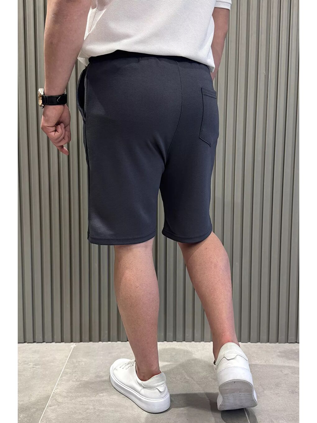 Gri Çimalı Erkek Şort-2