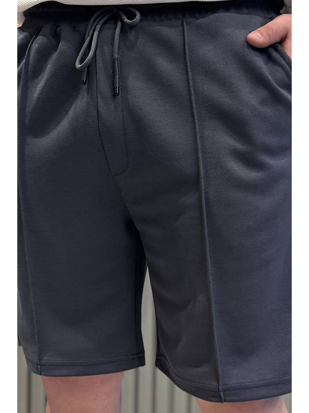 Gri Çimalı Erkek Şort-3