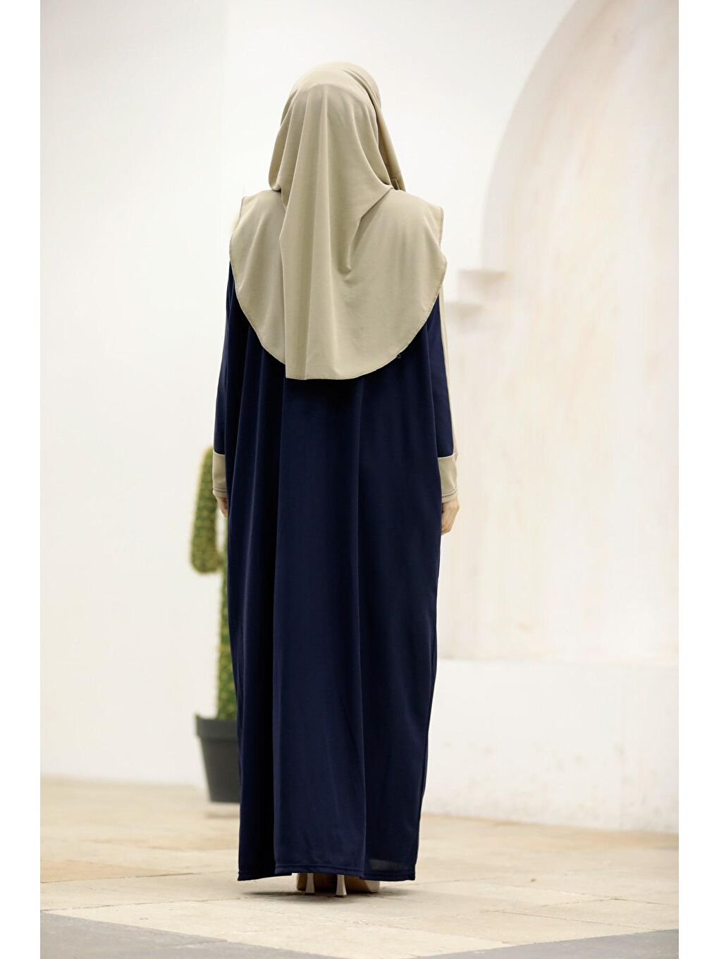 Çantalı Pratik Elbise N2309 Lacivert-3