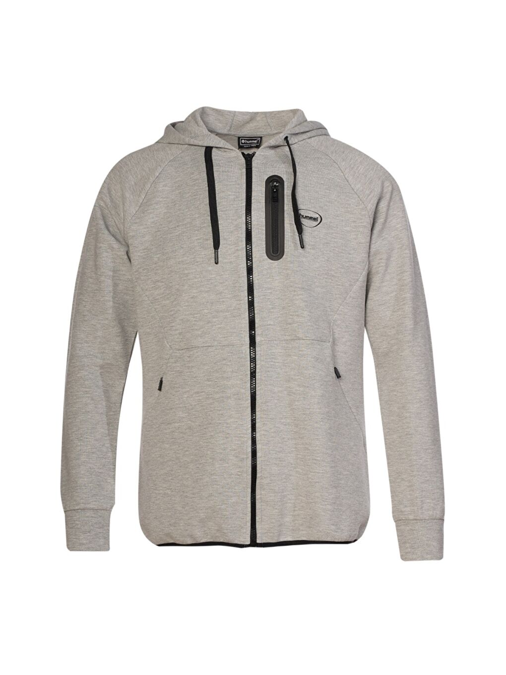 Nova Erkek Gri Kapüşonlu Fermuarlı Sweatshirt-1