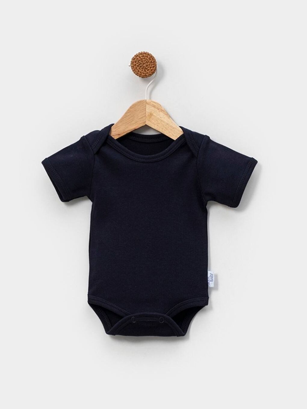Lacivert 5'li Zıbın Kısa Kollu %100 Pamuk Çıtçıtlı Bebek Body-1