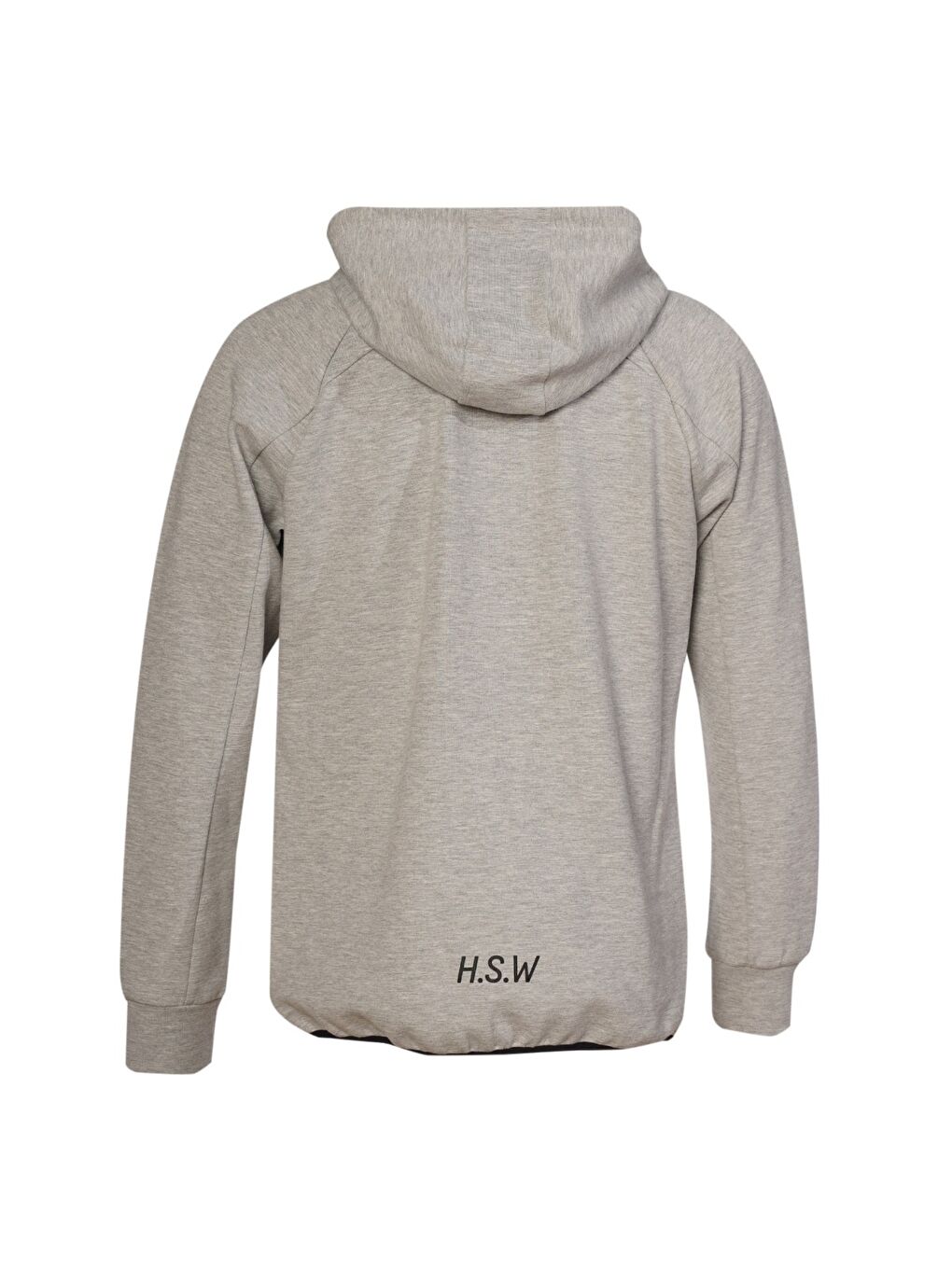Nova Erkek Gri Kapüşonlu Fermuarlı Sweatshirt-2