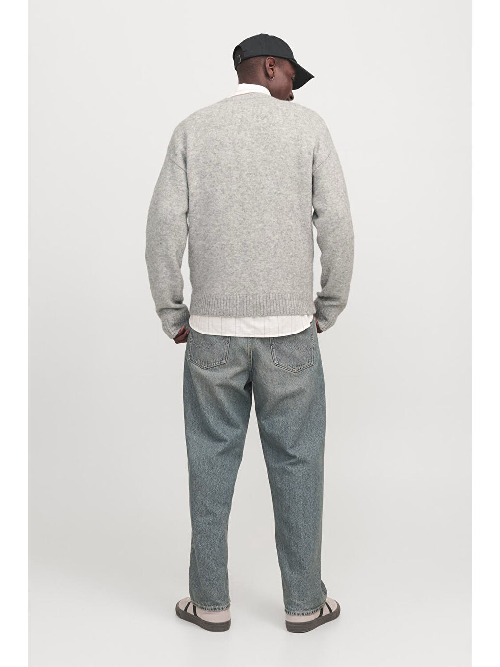 Gri Originals Jorollie Yün Karışımlı Relaxed Fit Bisiklet Yaka Örme Erkek Kazak 12215468-2