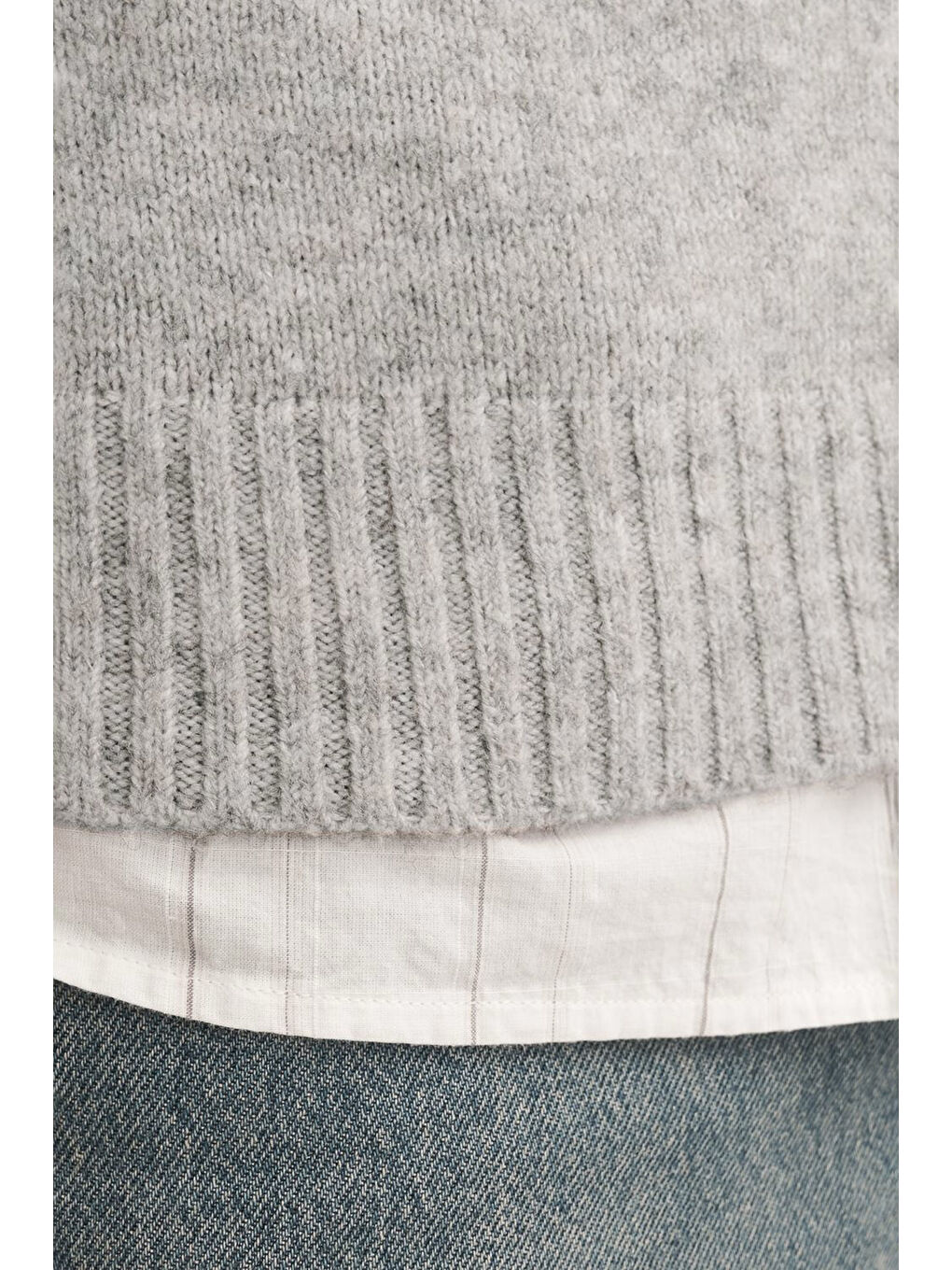 Gri Originals Jorollie Yün Karışımlı Relaxed Fit Bisiklet Yaka Örme Erkek Kazak 12215468-4