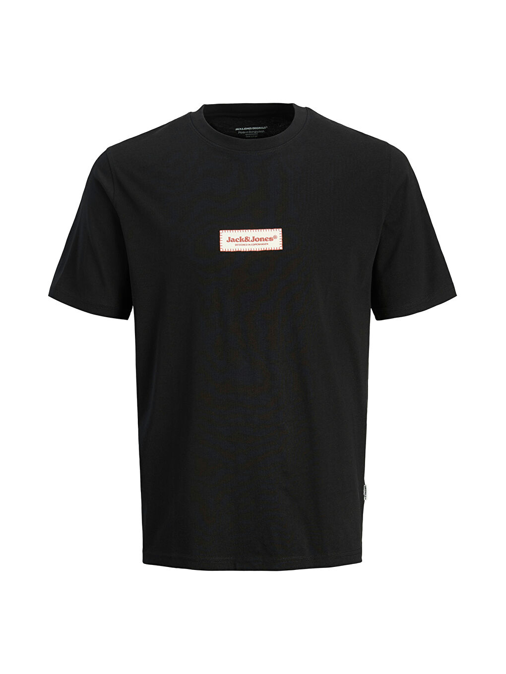 Split Fakestitch Branding Erkek Siyah Yuvarlak Yaka Tişört