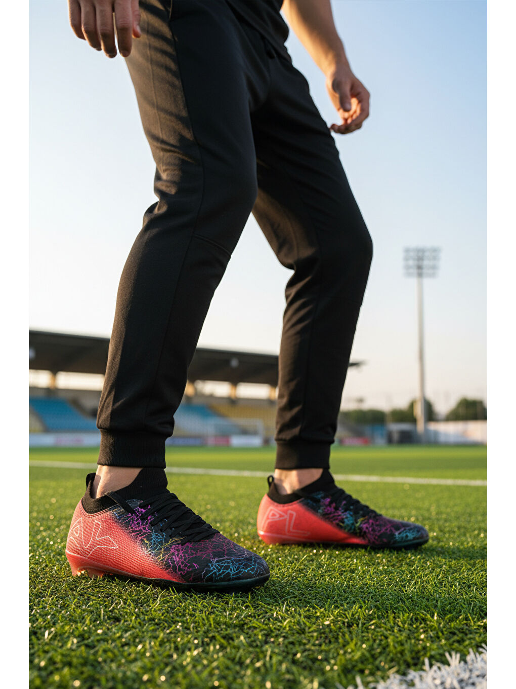 Siyah Fuşya Çoraplı Bağcıklı Erkek Krampon MK-252-153 M-2