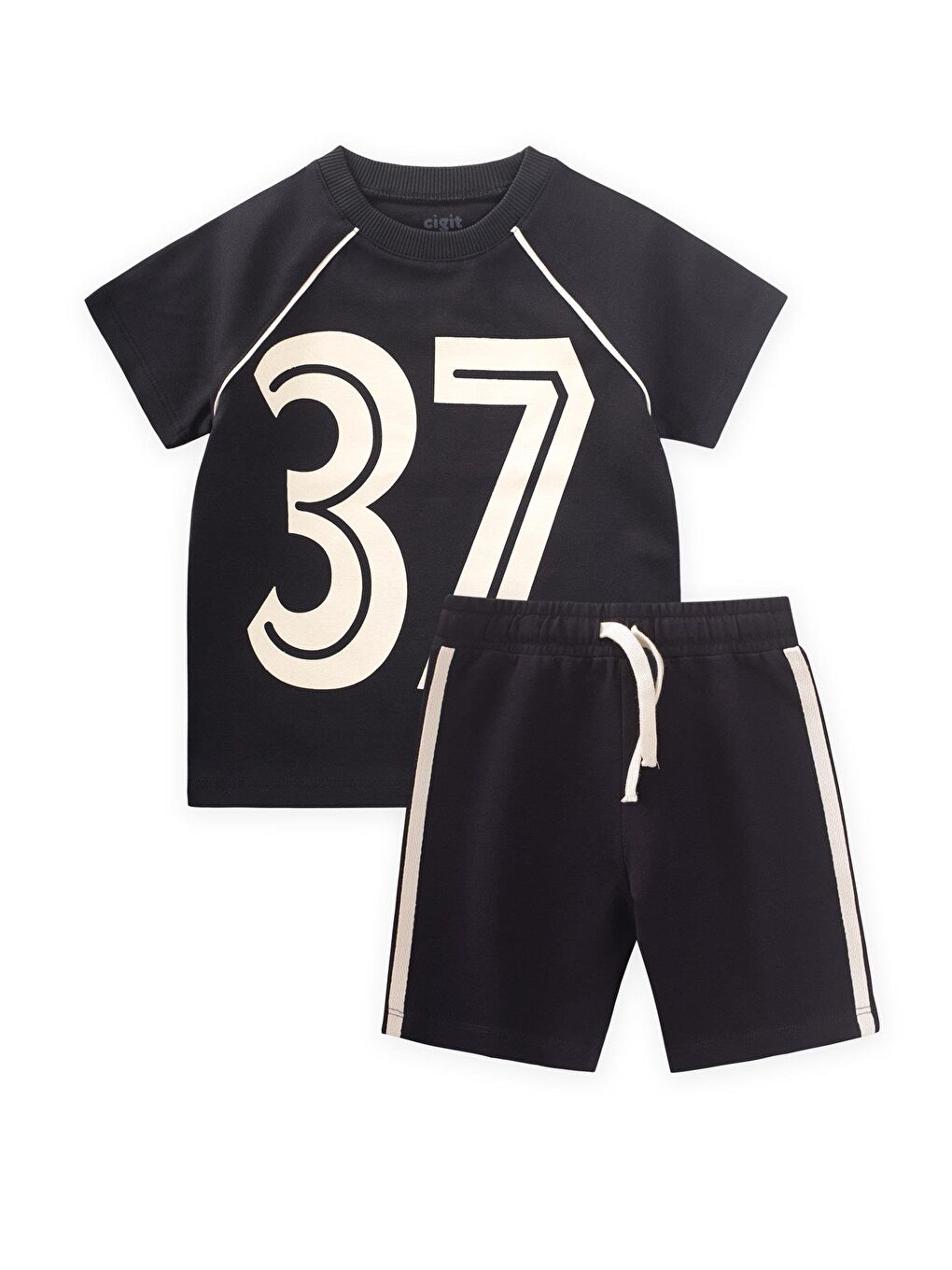 Siyah Erkek Çocuk Baskılı Takım