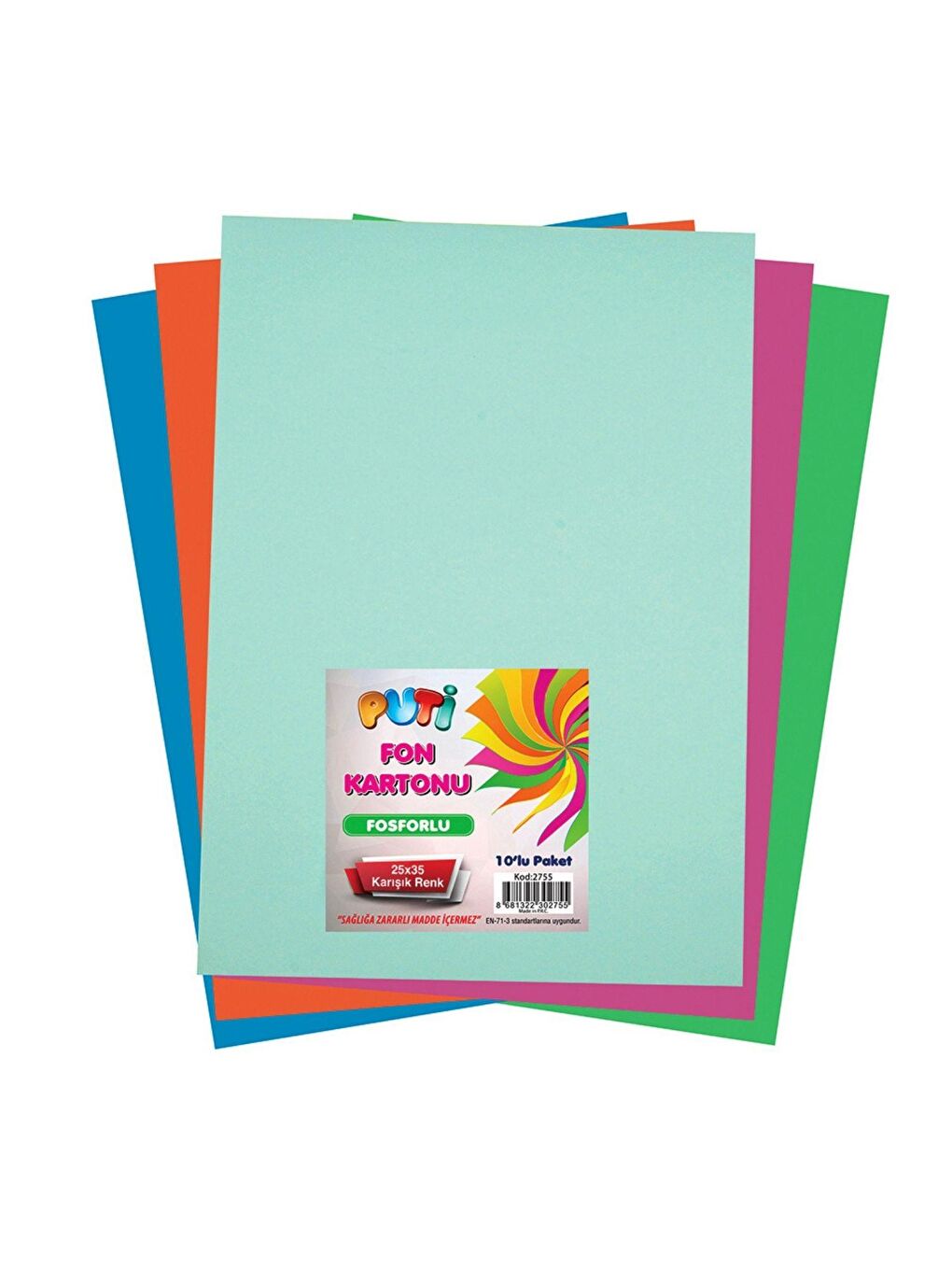 25x35 Fon Kartonu 10 Renk (KOD : 2151)