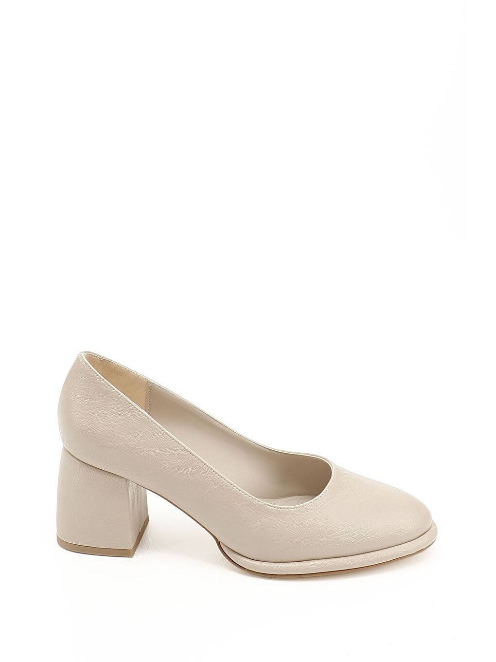 Bej Kadın AÇIK NUDE Orta Kalın Platform Topuklu Ayakkabı