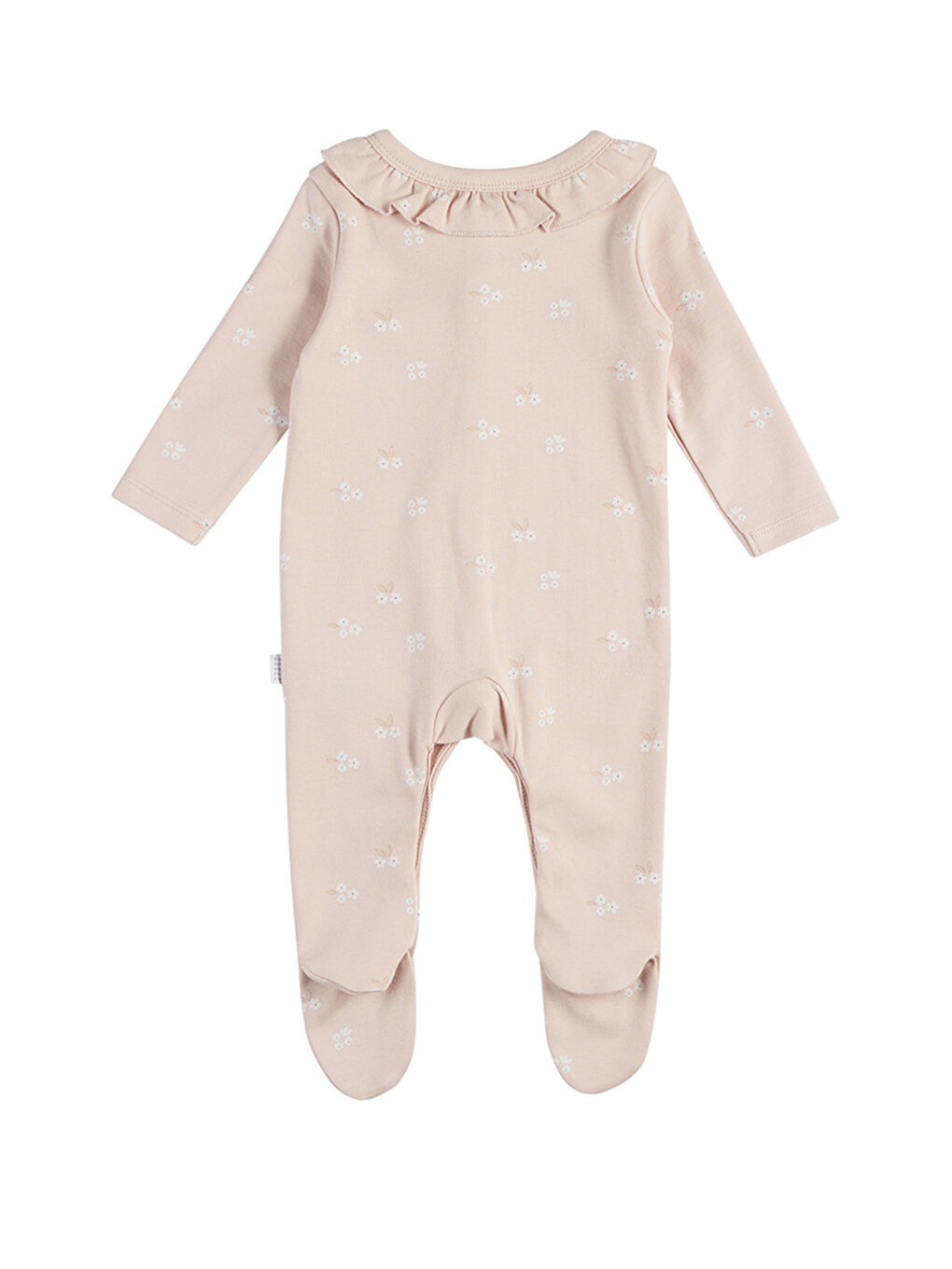 Pembe Kız Çocuk Çiçek Desenli Patikli Tulum-2