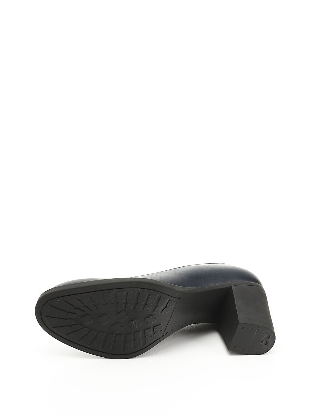 Lacivert Kadın AÇIK LACİVERT Orta Kalın Topuklu Hakiki Deri Ayakkabı-3