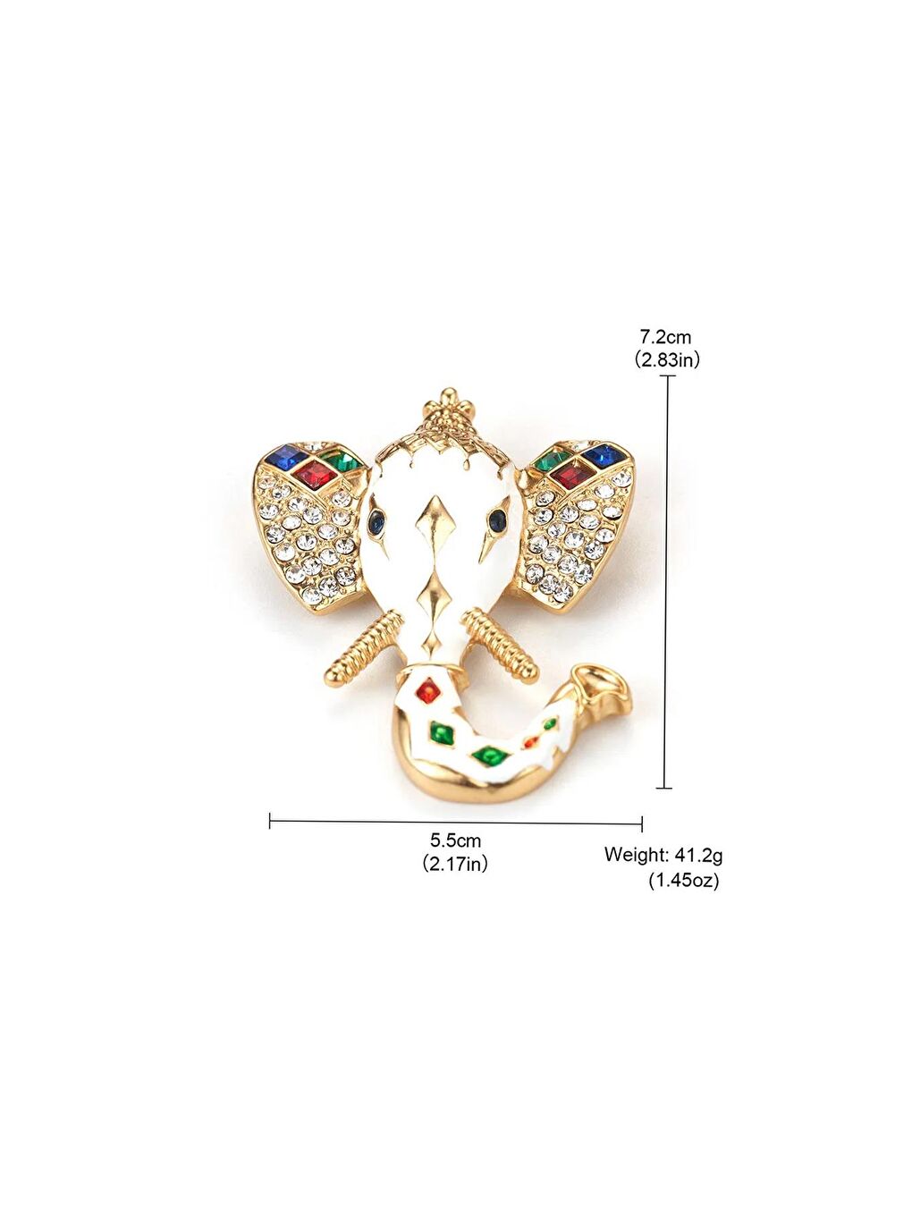 Sarı Mineli ve Taşlı Büyük Fil Broş Yaka İğnesi-5