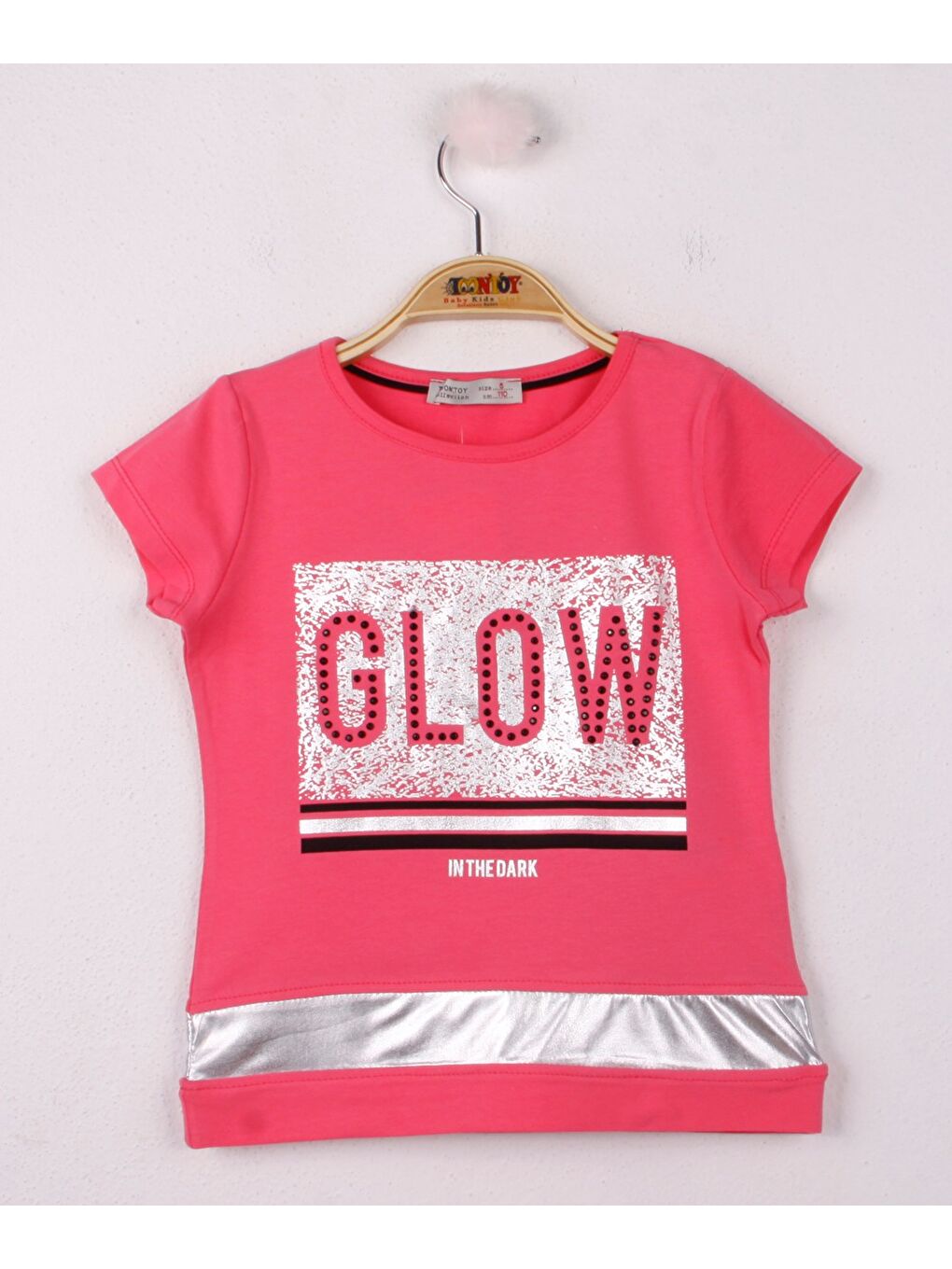 Toontoykids Fuşya Kız Çocuk Glow Baskılı Tişört