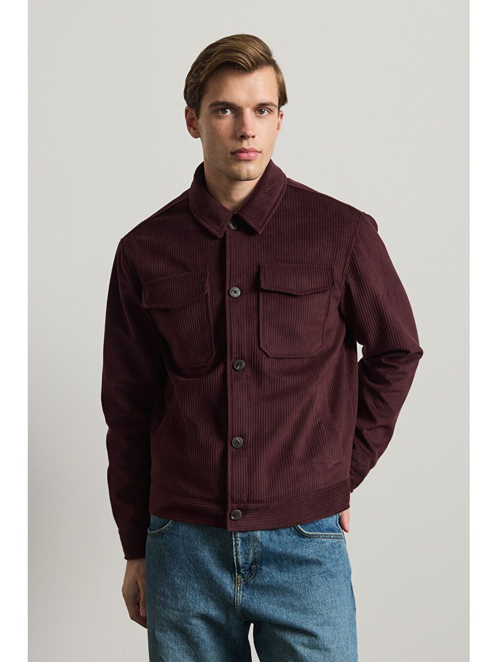 Erkek Premimum Kadife Ceket Bordo 4229DNGR-4