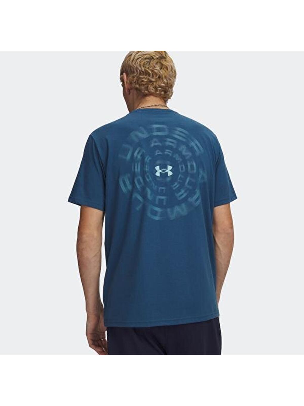 Blur Wordmark Erkek Mavi Yuvarlak Yaka Tişört-1