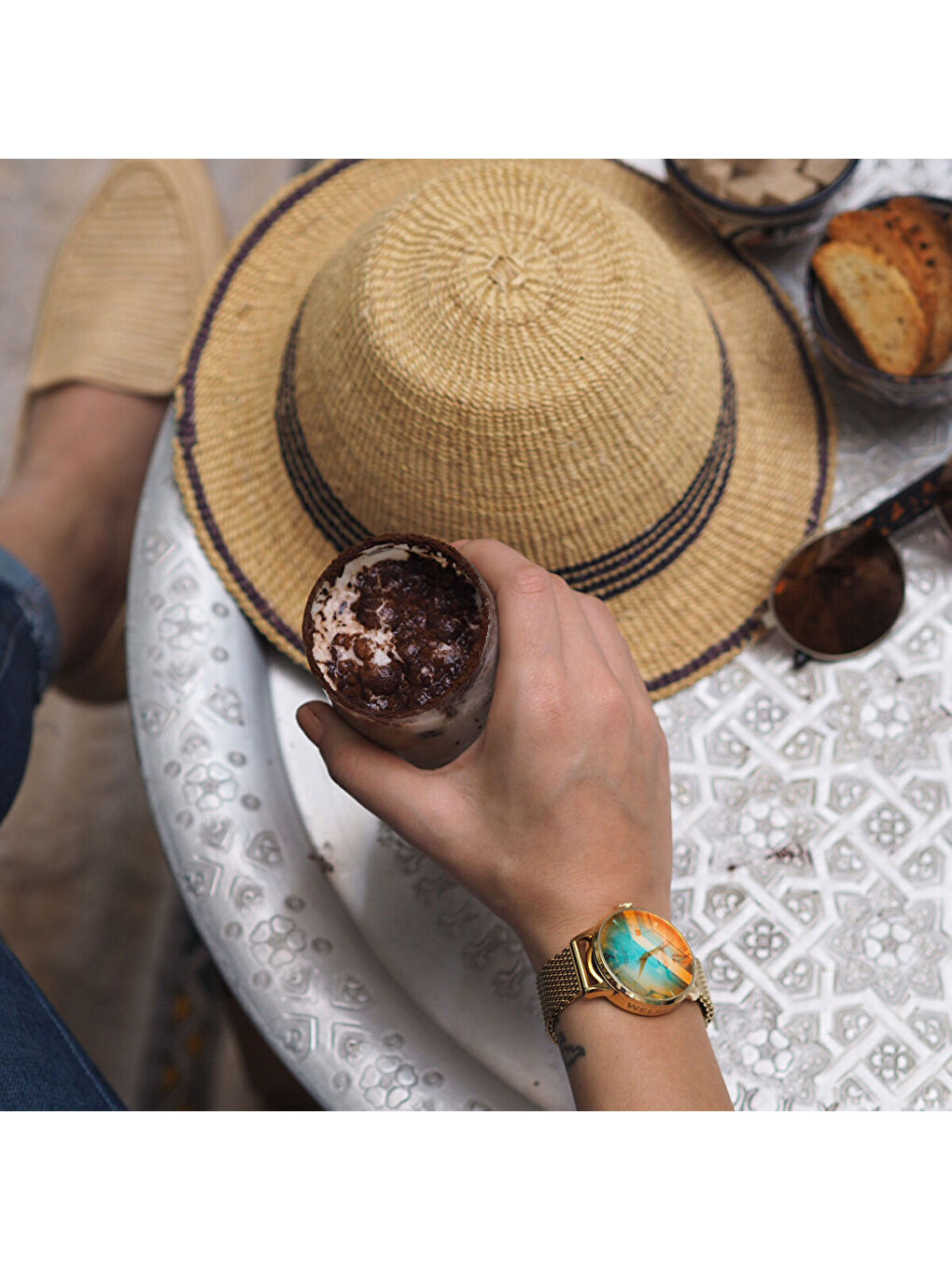 Sarı WRC624 38 mm Kadın Kol Saati-2