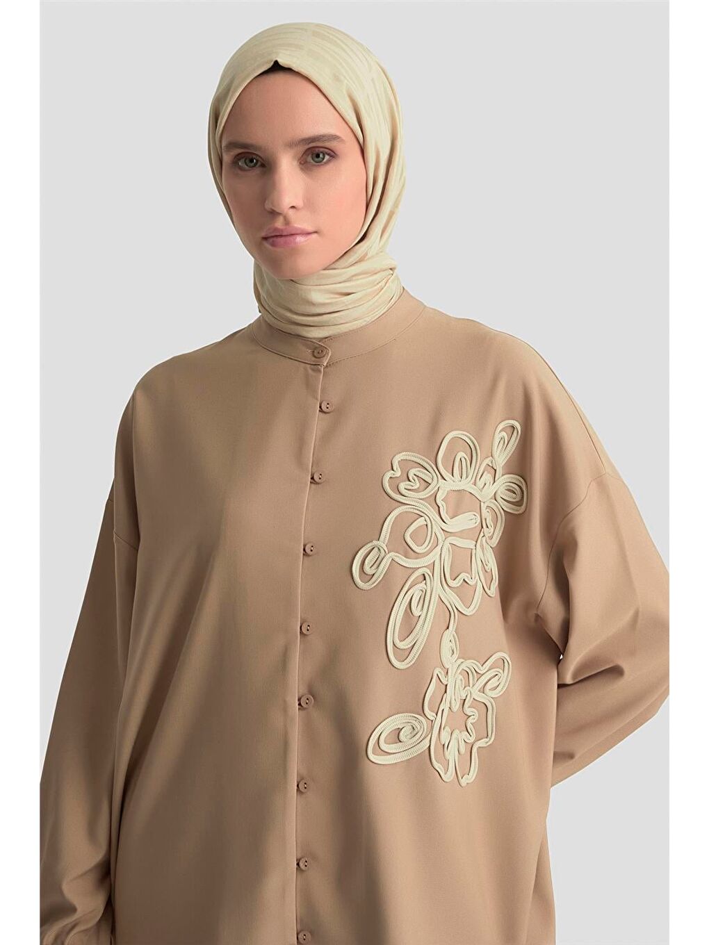 Nakışlı Tunik 25Kd9020 Bej-1