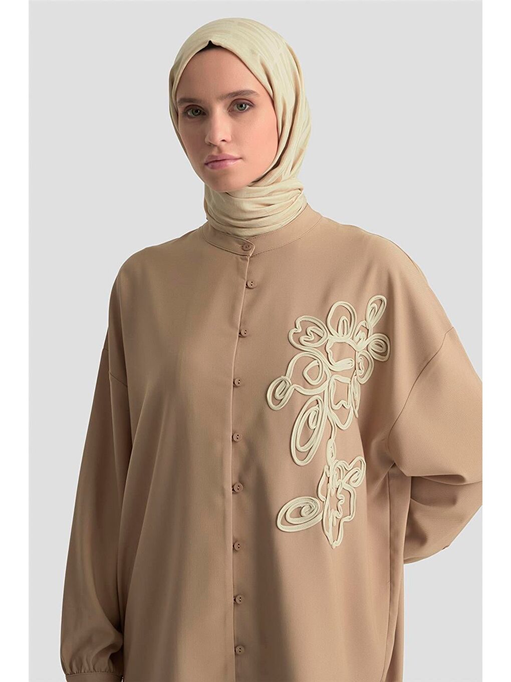 Nakışlı Tunik 25Kd9020 Bej-3