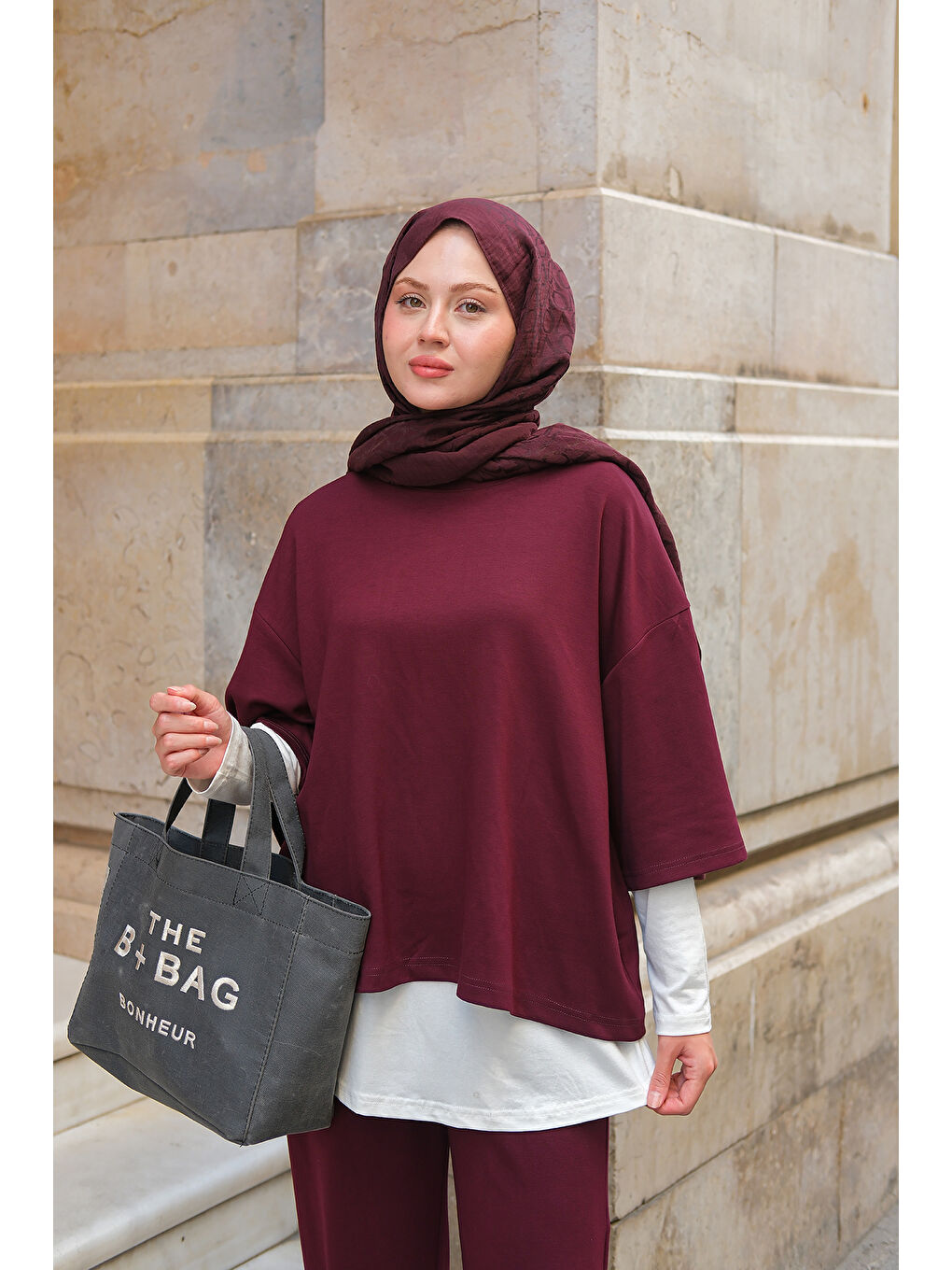 Kadın İç Badili Üçlü Takım Bordo-1