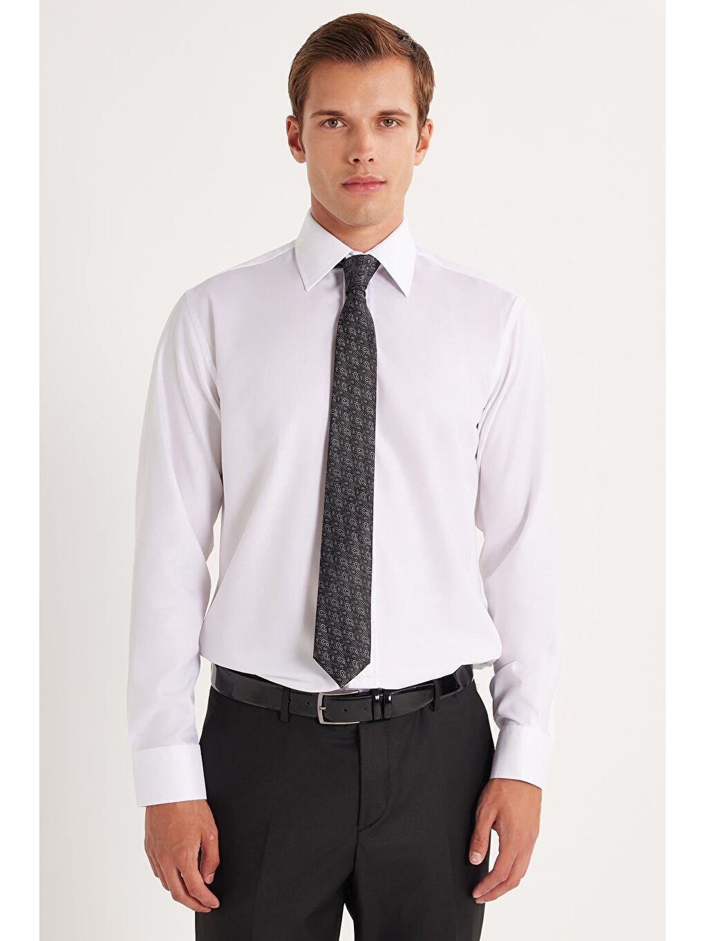 Erkek Regular Fit Beyaz Non-Iron %100 Pamuk Doğa Dostu Ekoteks Belgeli Ütü Gerektirmez Beyaz Gömlek