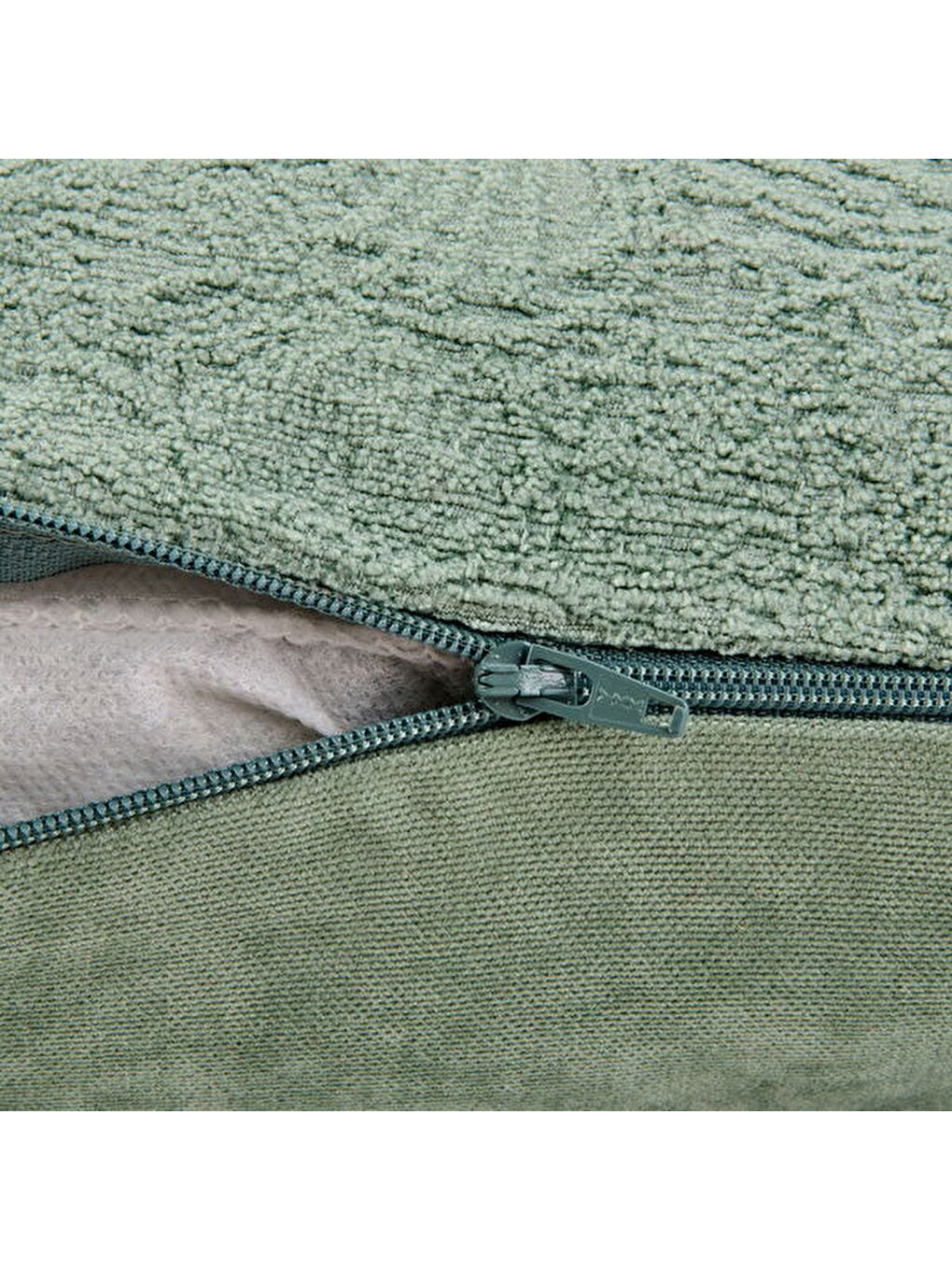 Soft Şönil Çiçek Kırlent Kılıfı - Yeşil - 45x45 cm-1