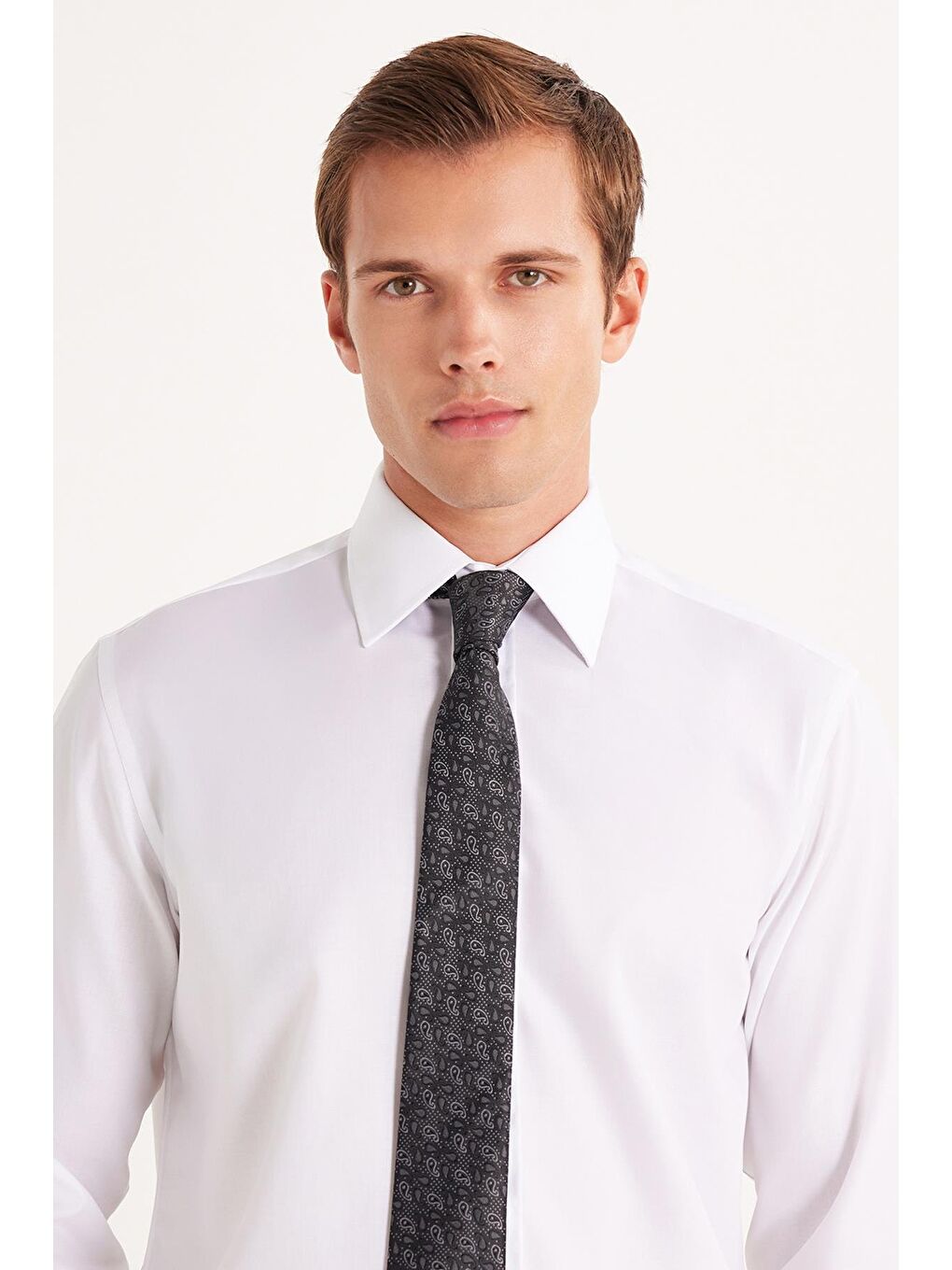 Erkek Regular Fit Beyaz Non-Iron %100 Pamuk Doğa Dostu Ekoteks Belgeli Ütü Gerektirmez Beyaz Gömlek-1